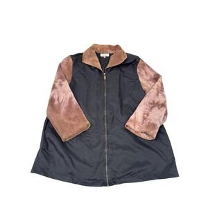 VTG St John Sport Jacket by Marie Gray‎ Black Zip Coat Tie Dye Sleeve Medium USA